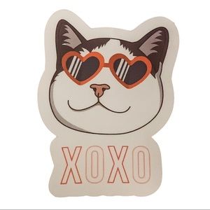 4‎ Vinyl Stickers: Valentine Cat XOXO